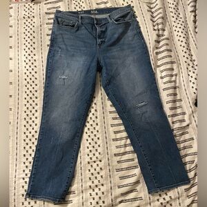 High rise cropped straight jeans